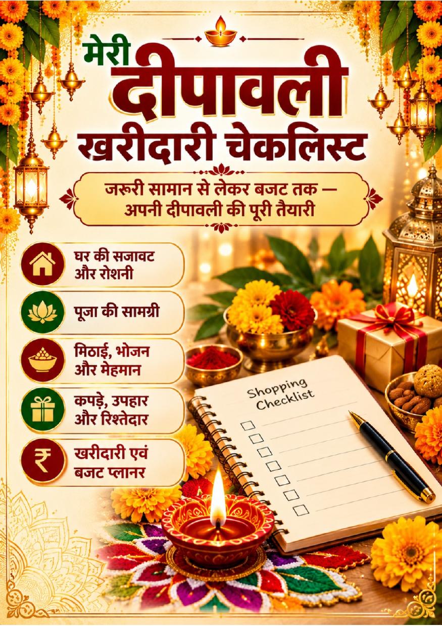 Cover of मेरी दीपावली खरीदारी एवं बजट चेकलिस्ट